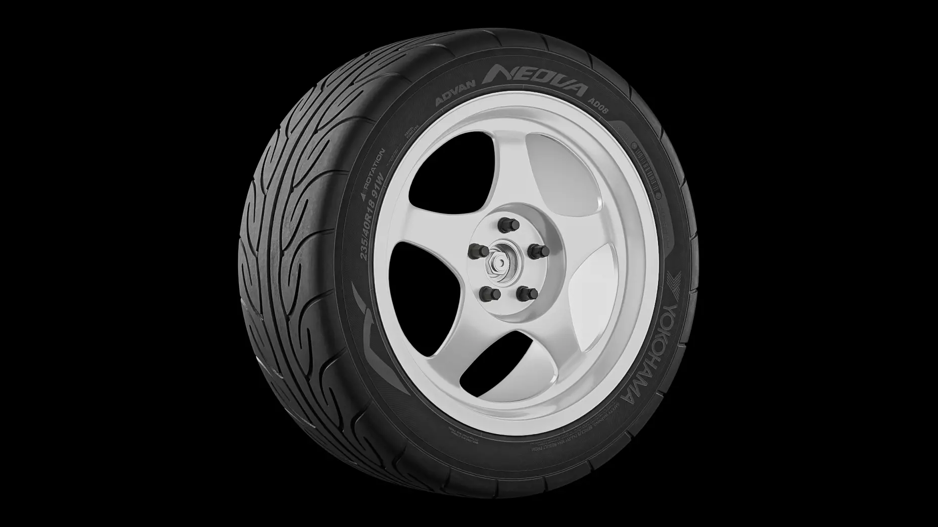Yokohama Advan Neova AD08 Semi-Slick Tyre Free 3D model_0