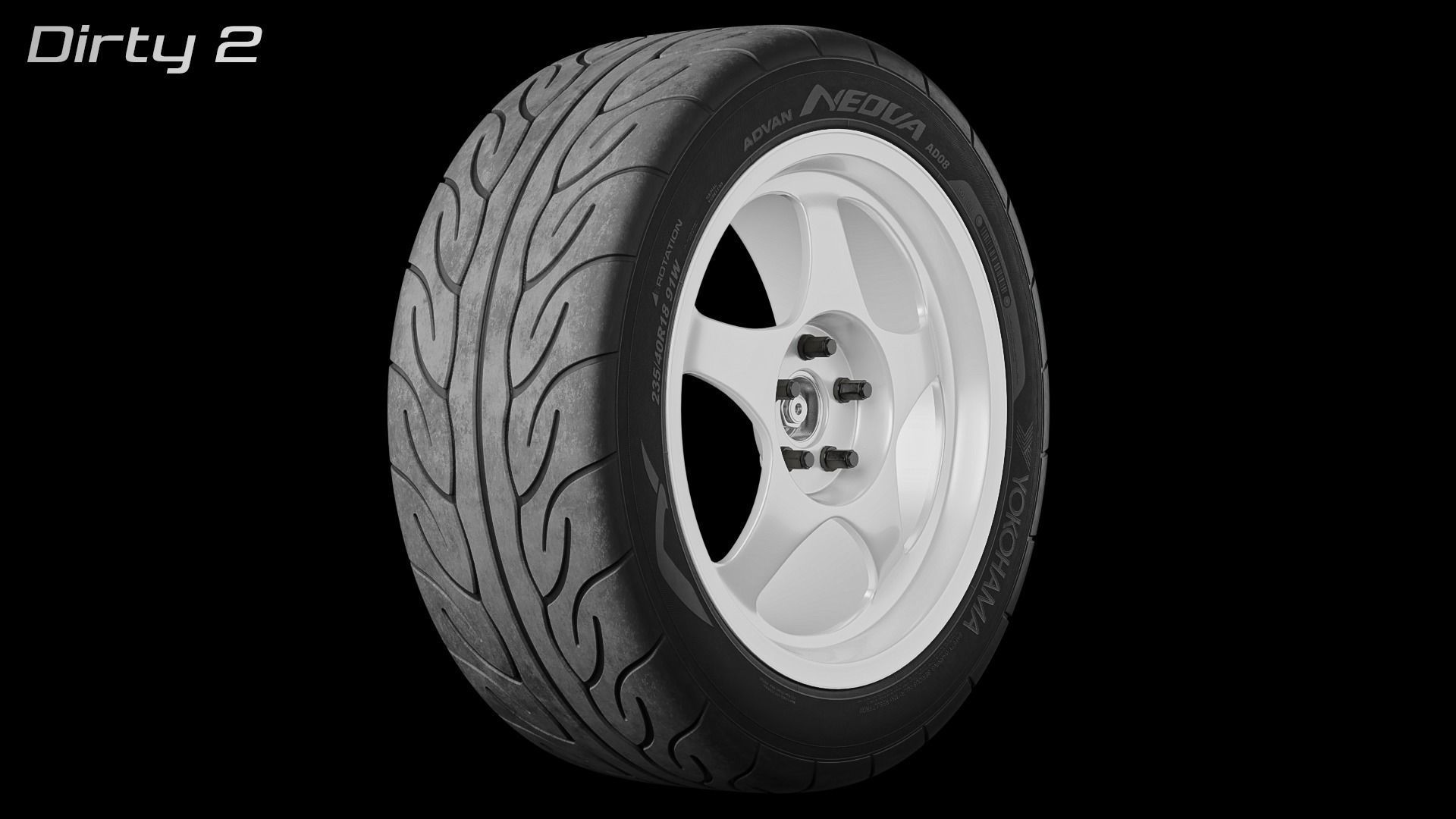 Yokohama Advan Neova AD08 Semi-Slick Tyre Free 3D model_18