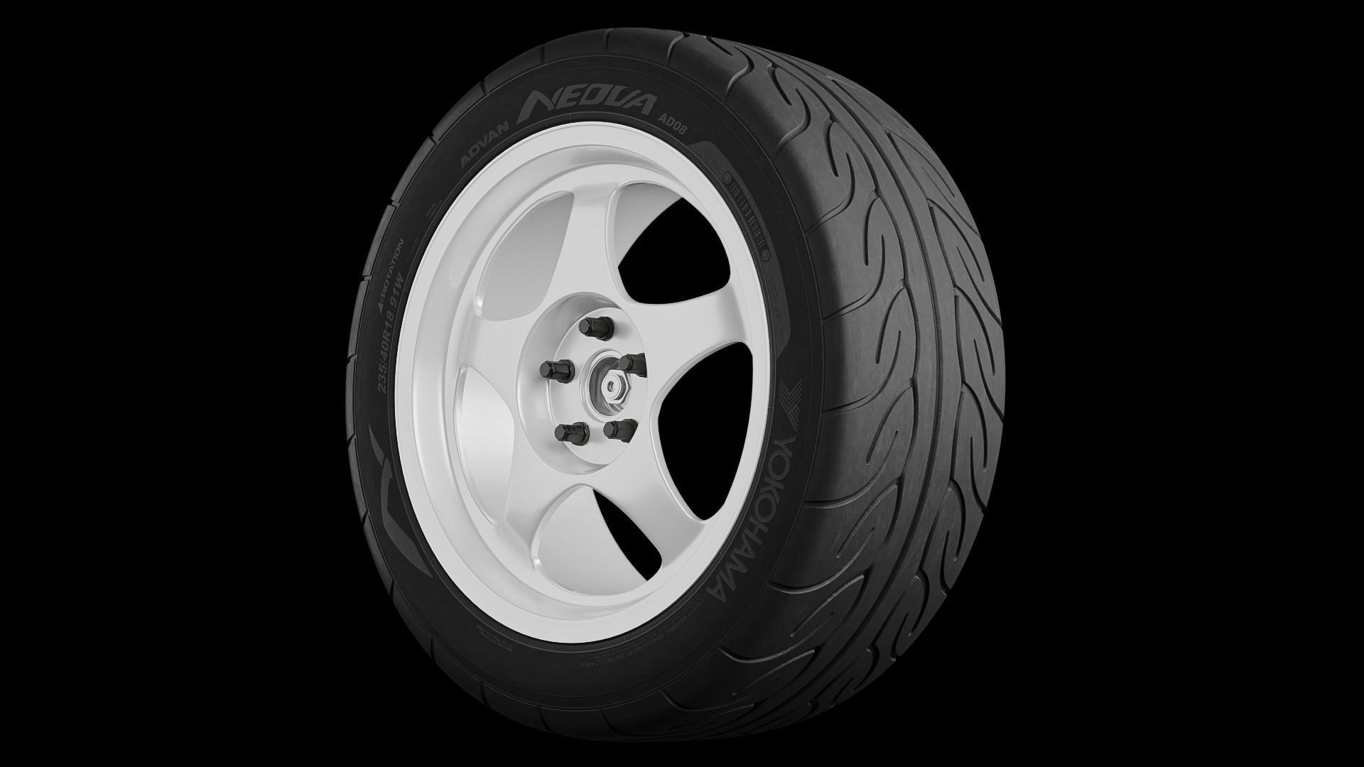 Yokohama Advan Neova AD08 Semi-Slick Tyre Free 3D model_2