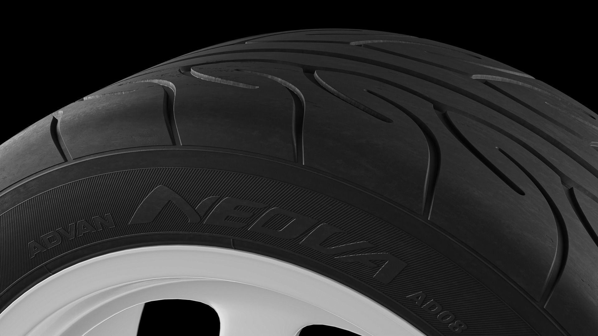 Yokohama Advan Neova AD08 Semi-Slick Tyre Free 3D model_6