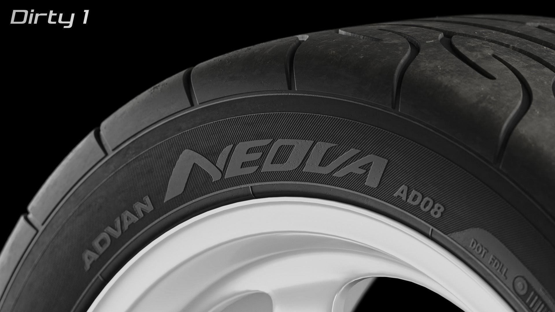 Yokohama Advan Neova AD08 Semi-Slick Tyre Free 3D model_17