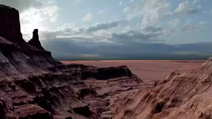 Red Desert Cliff  Landscape
