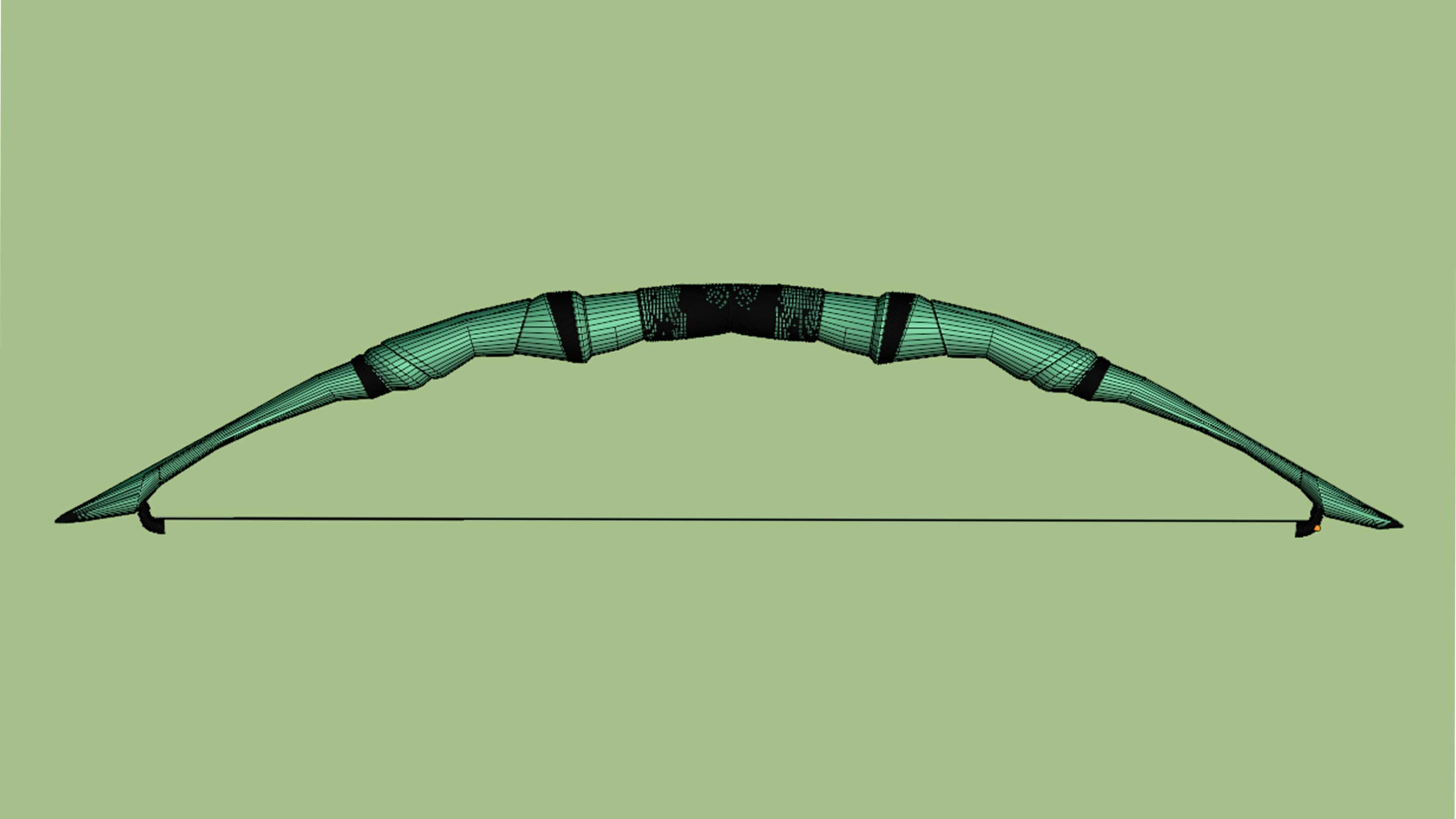 Bow Old Wood Low-poly 3D model_31