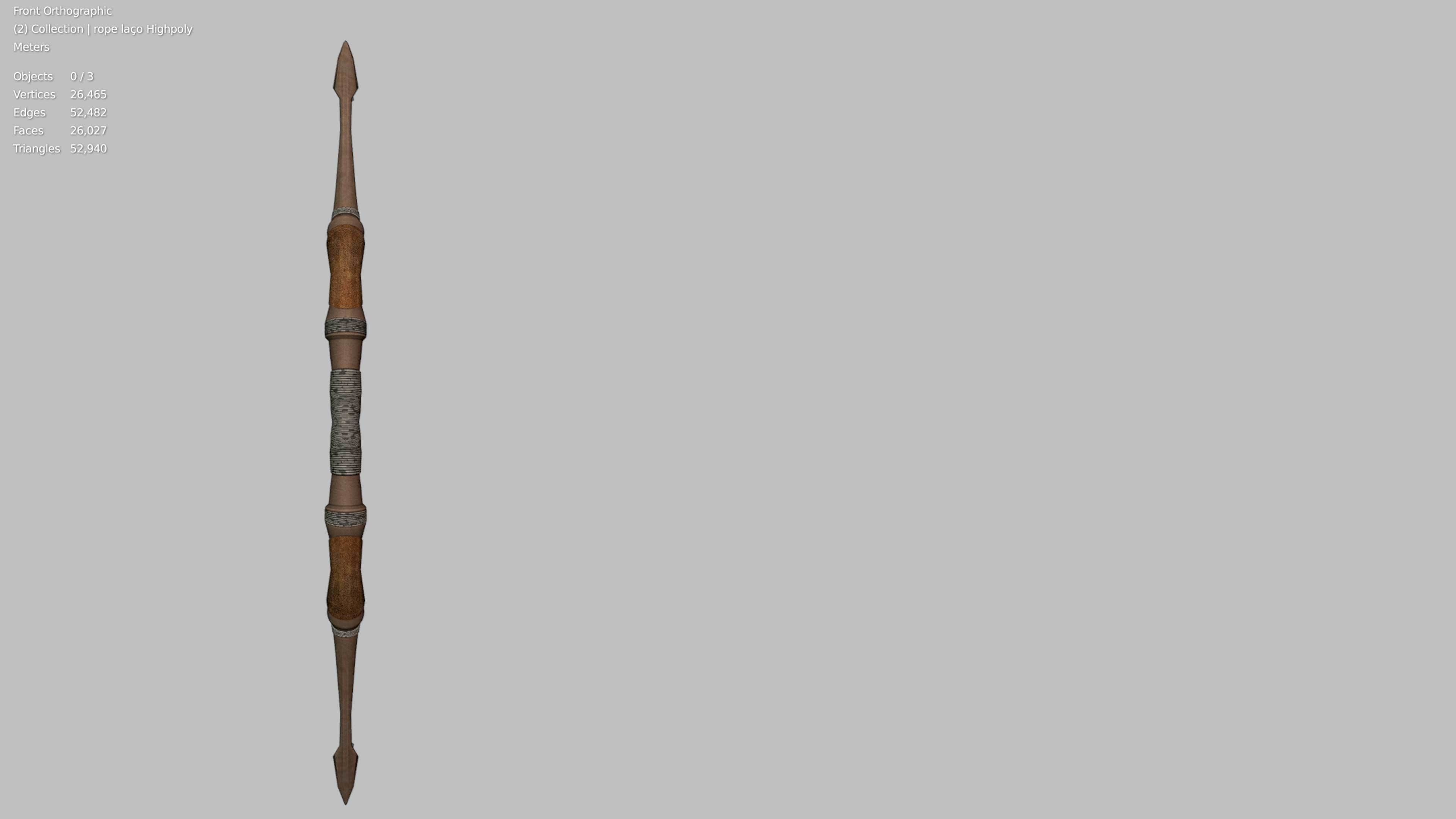 Bow Old Wood Low-poly 3D model_35