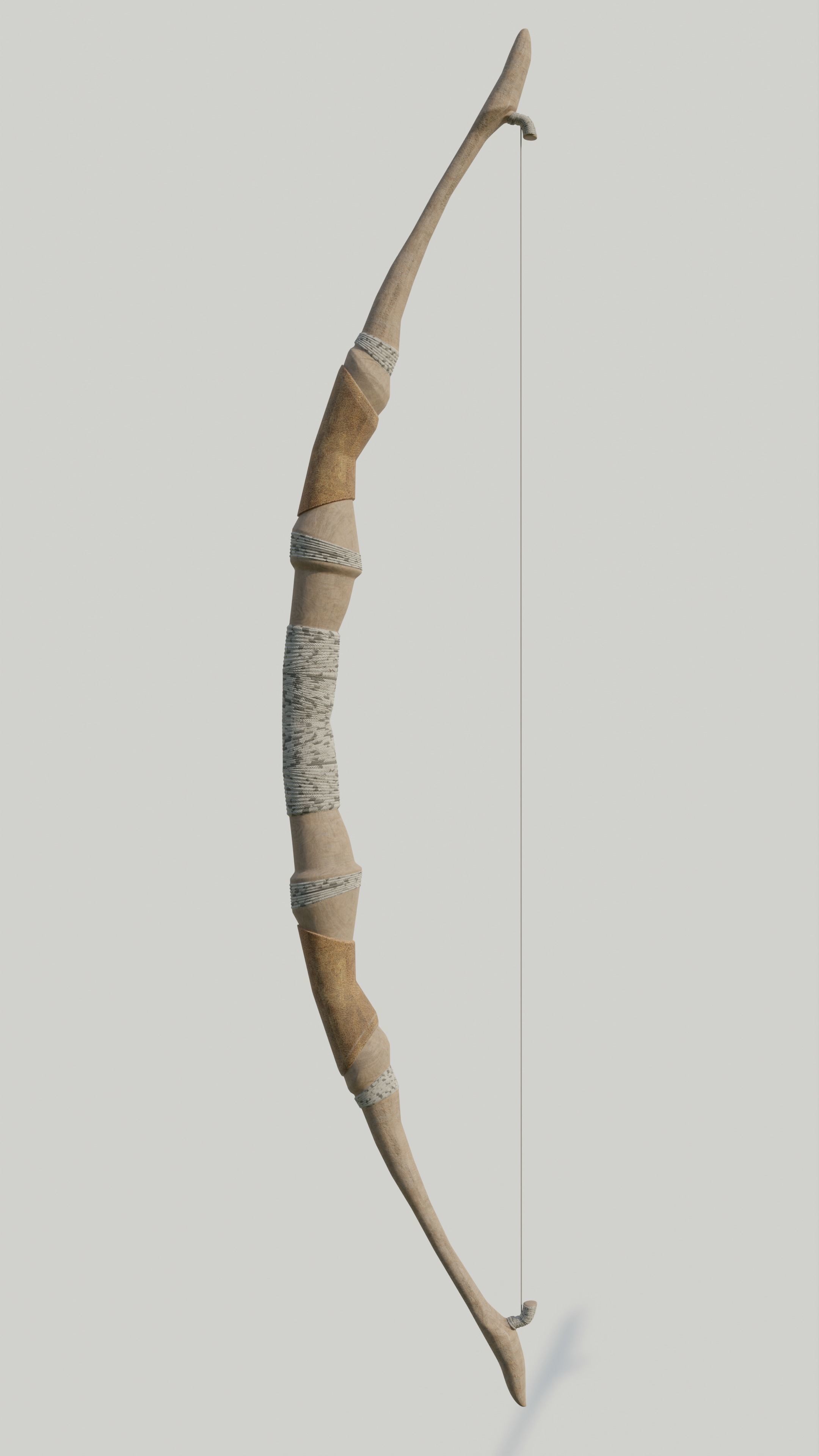 Bow Old Wood Low-poly 3D model_4