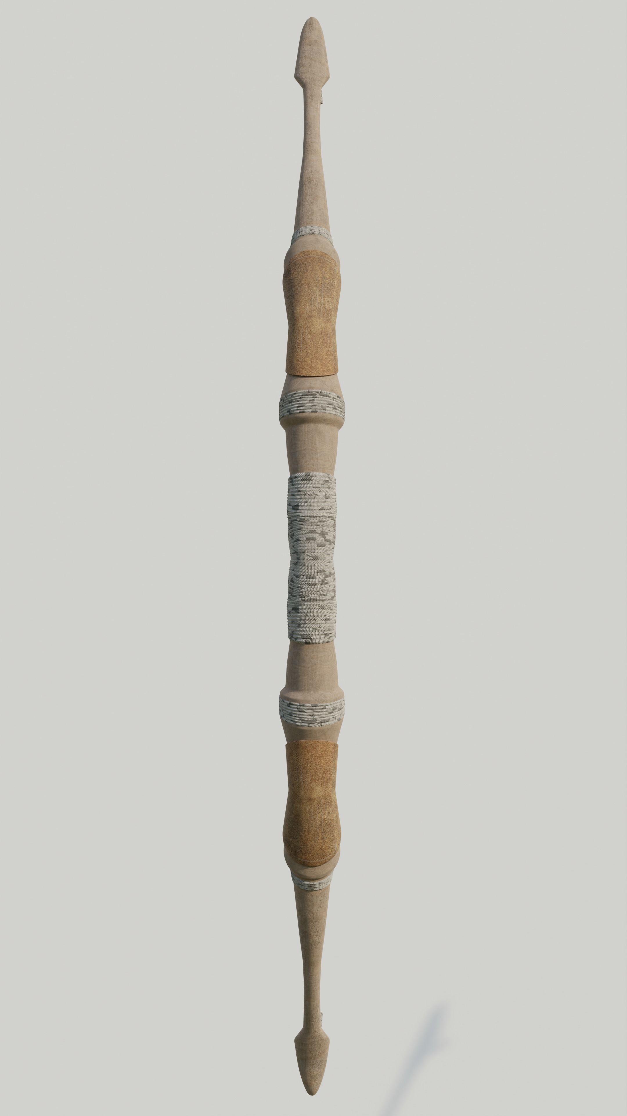 Bow Old Wood Low-poly 3D model_1