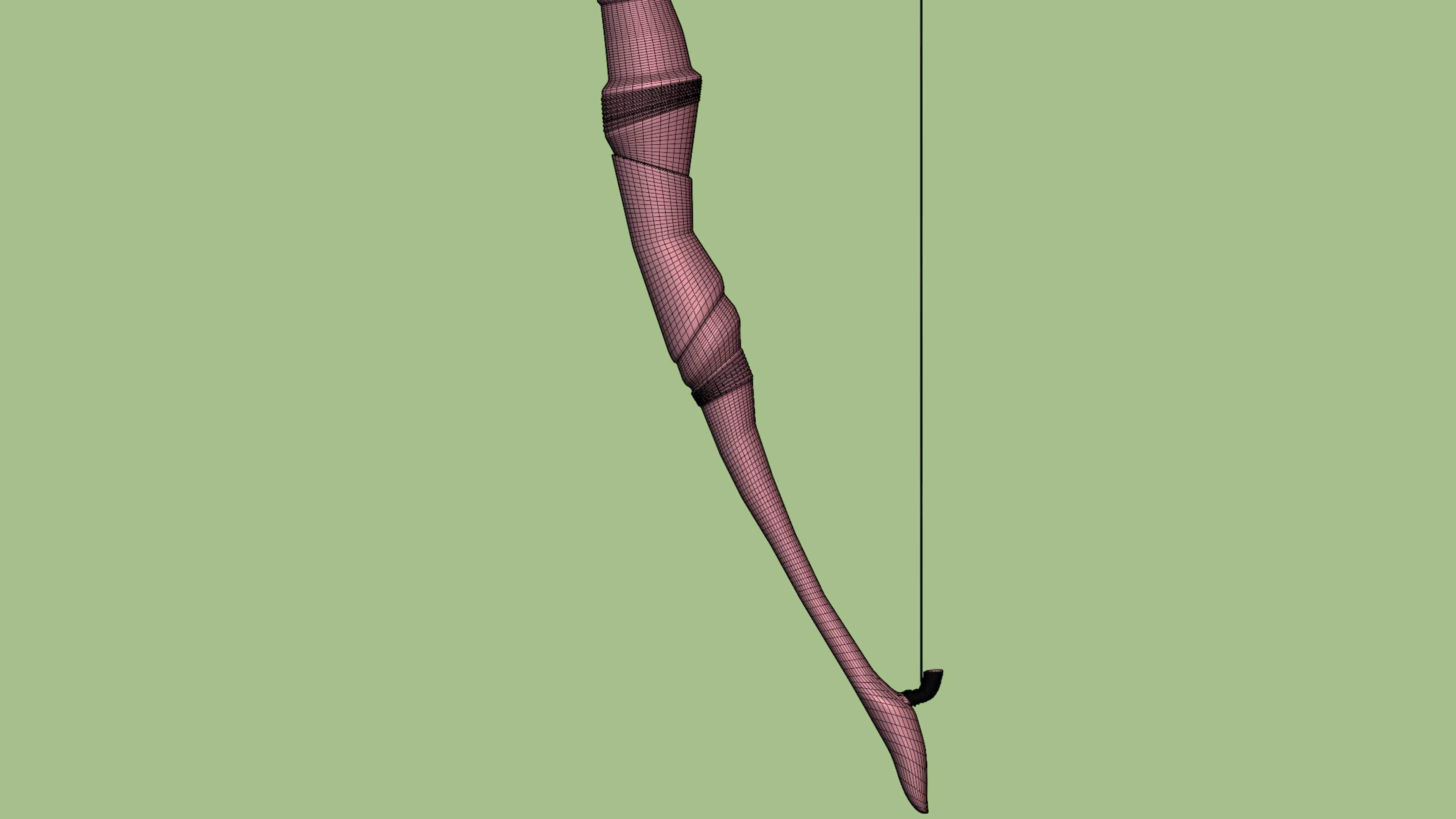 Bow Old Wood Low-poly 3D model_21