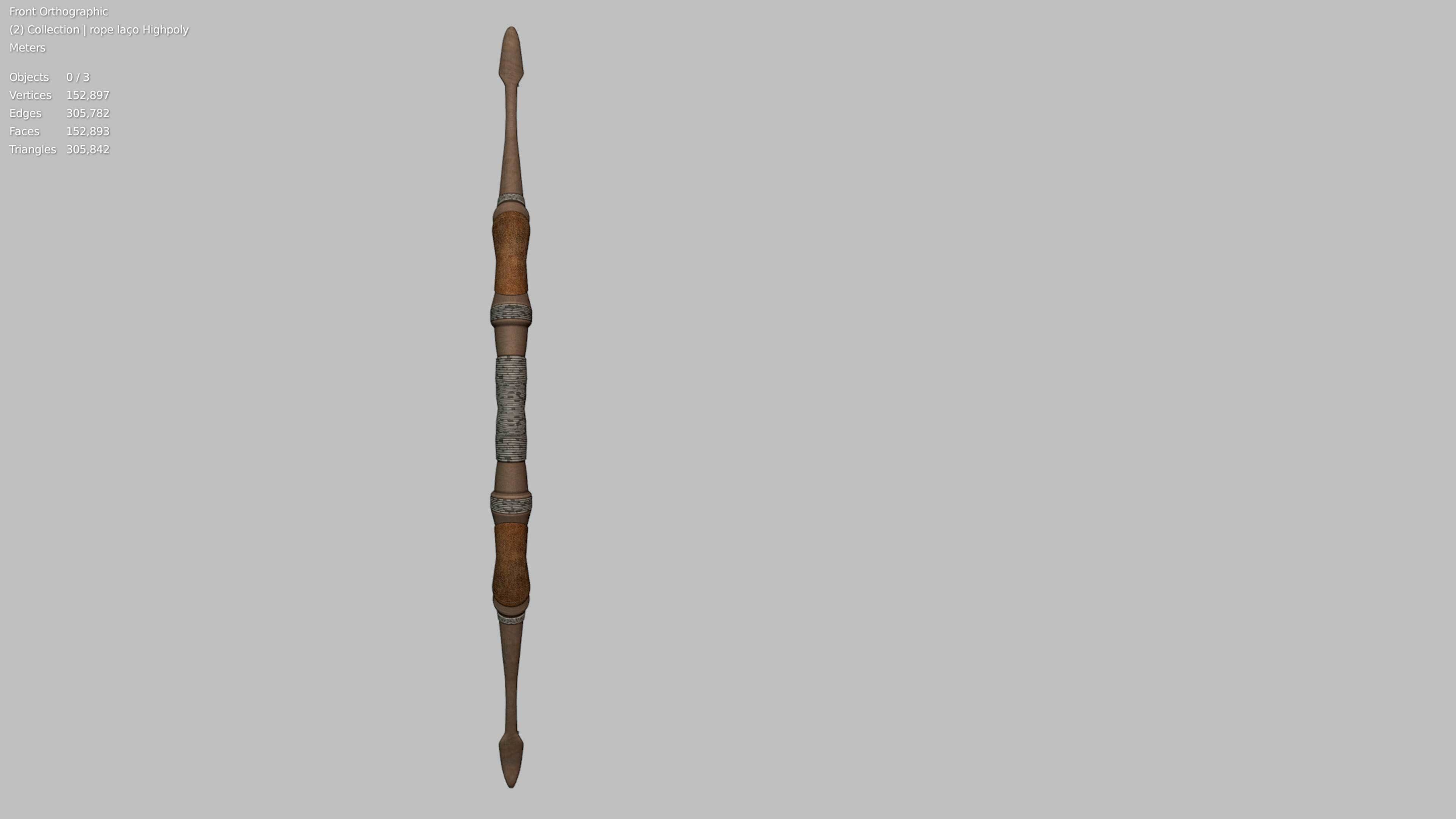 Bow Old Wood Low-poly 3D model_36