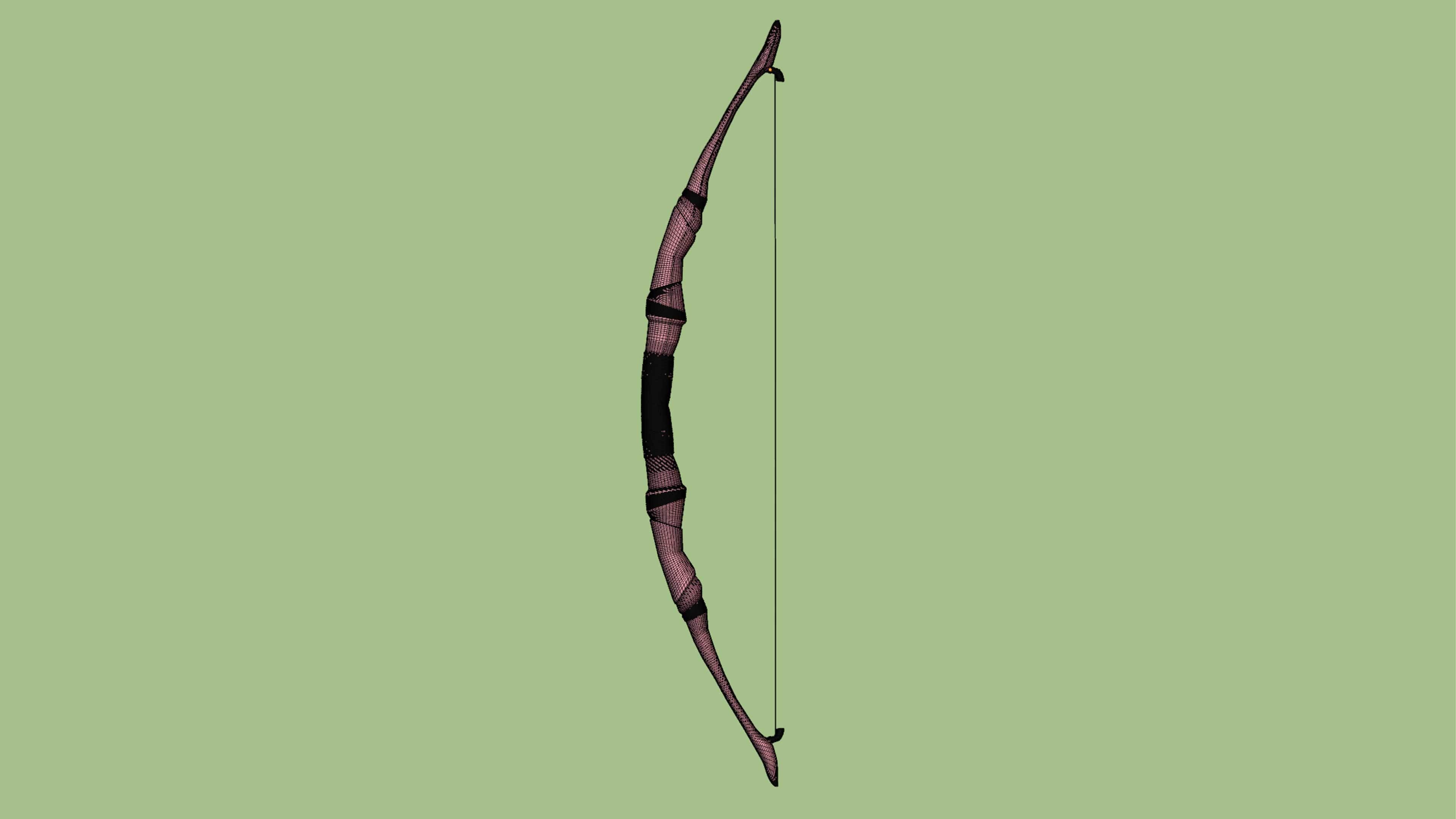 Bow Old Wood Low-poly 3D model_22