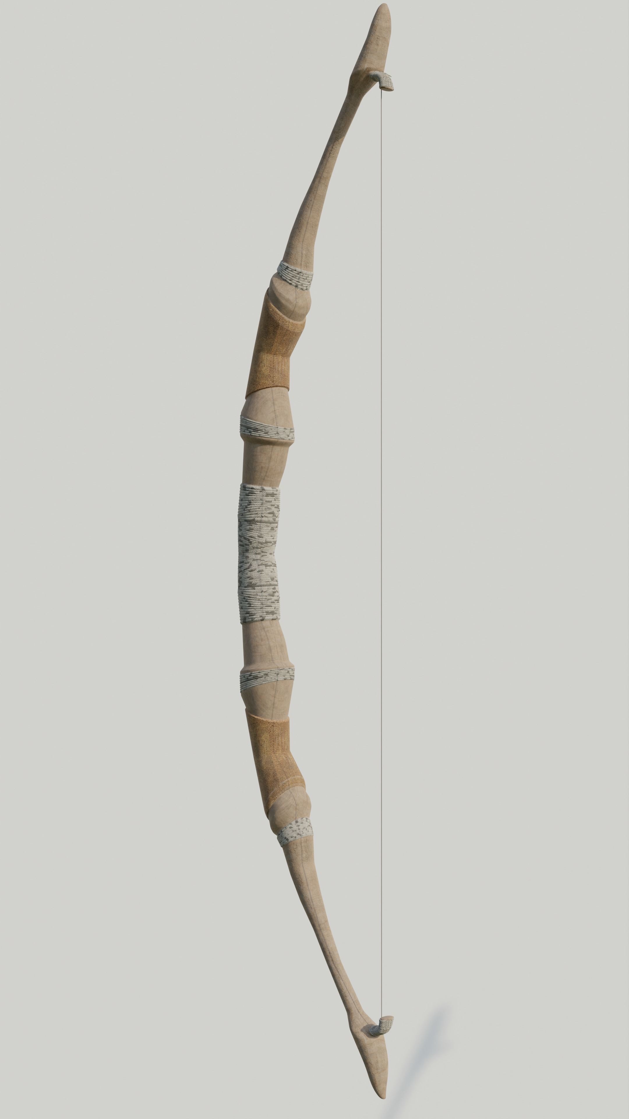 Bow Old Wood Low-poly 3D model_5