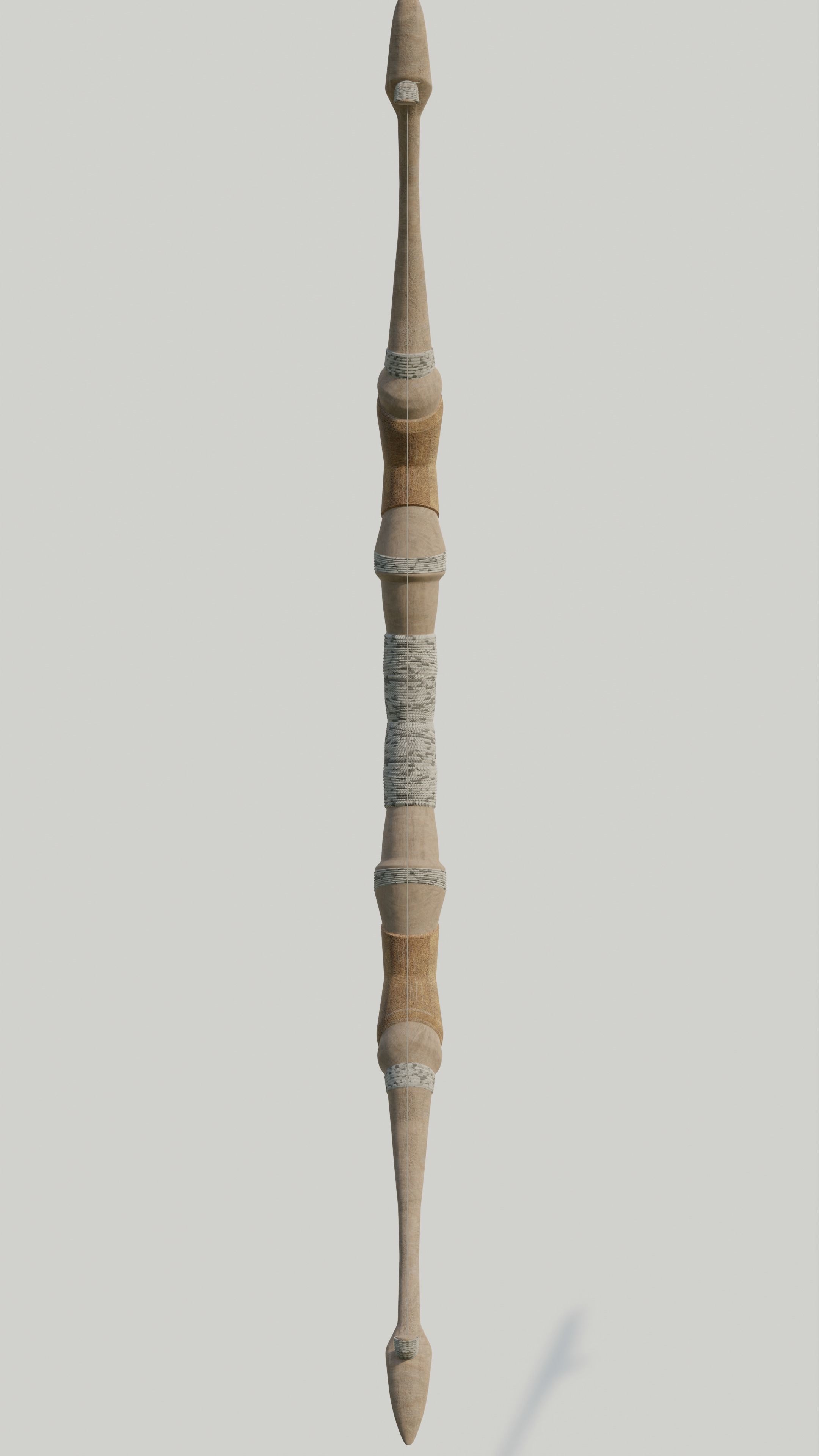 Bow Old Wood Low-poly 3D model_7