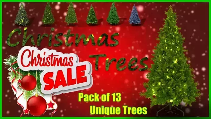 Christmas Trees -Pack of 13
