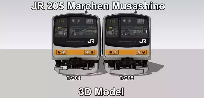 JR 205 Marchen Musashino TRAINCAB ONLY 3D model