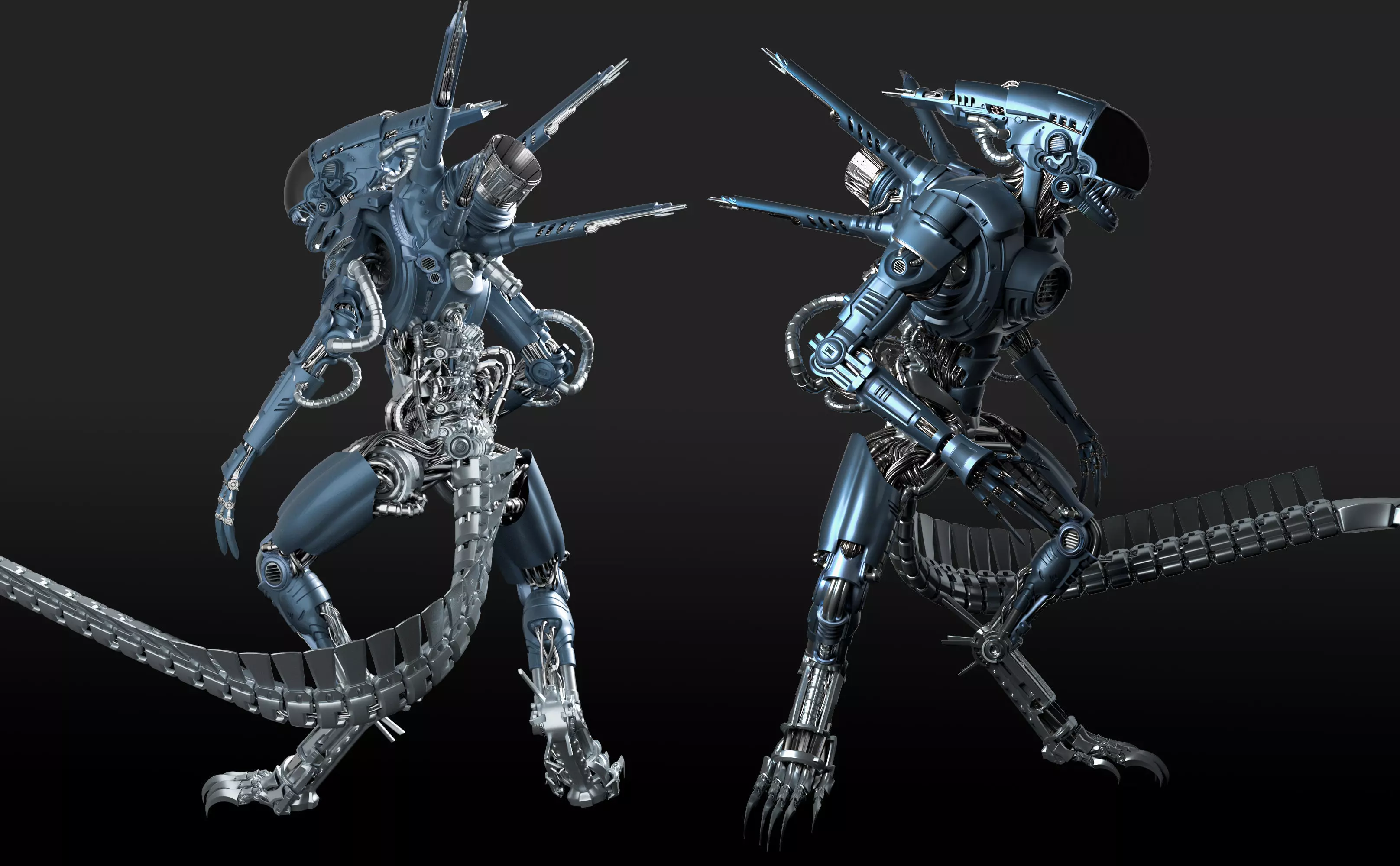 Mecha Xenomorph Alien 3D model_0
