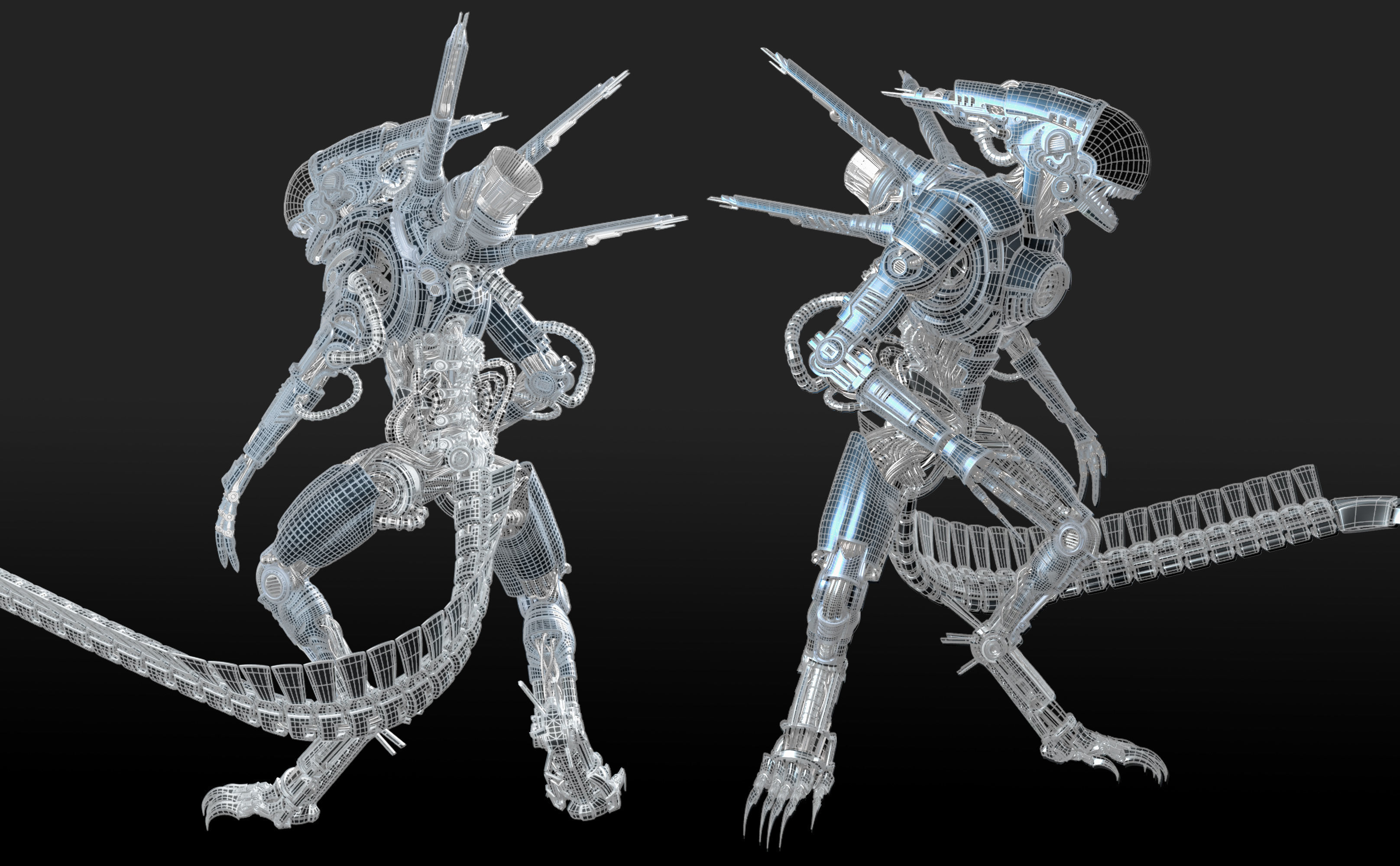 Mecha Xenomorph Alien 3D model_5