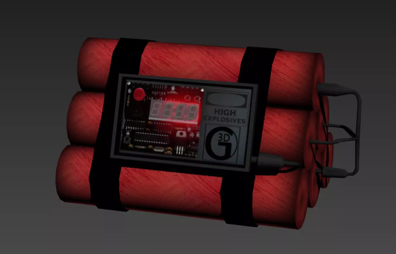 Dynamite Bomb - Game Ready Low-poly 3D model