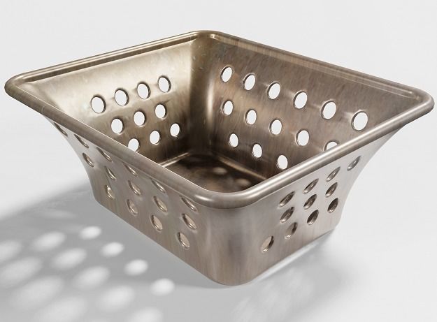 Classic Copper Tray Low-poly 3D model_1