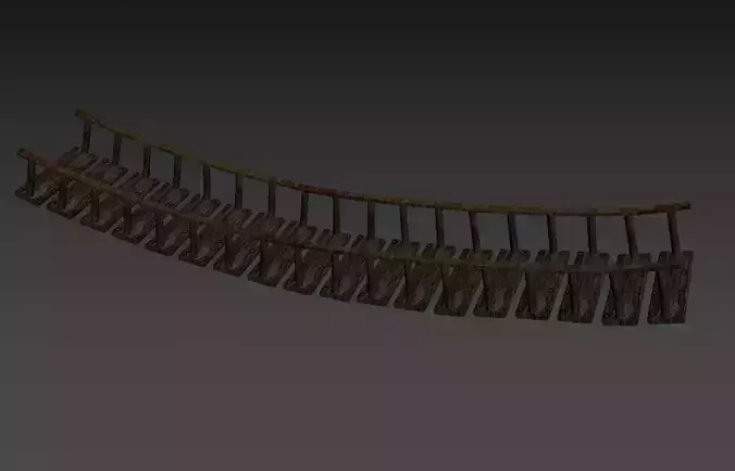 Wooden Bridge - Game Ready Free low-poly 3D model