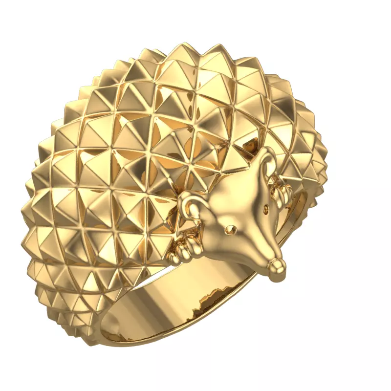 Hedgehog ring 3D print model_0
