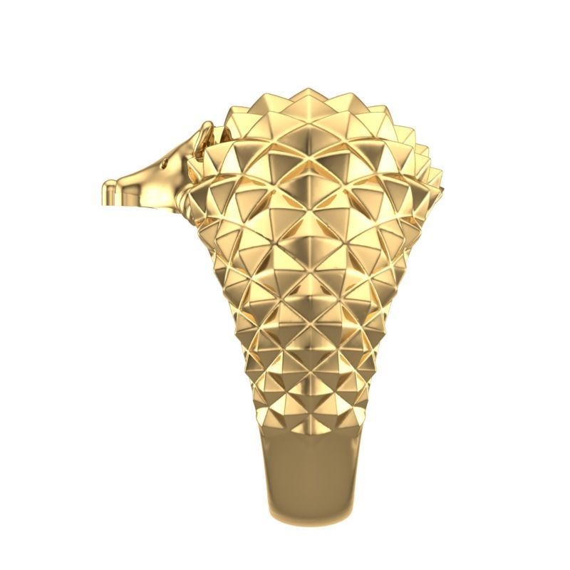 Hedgehog ring 3D print model_3