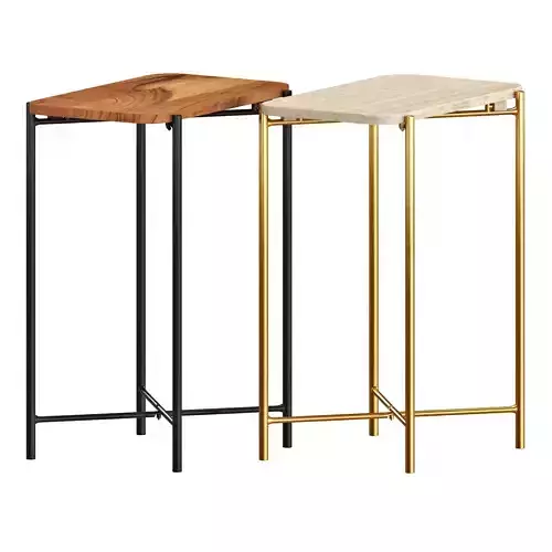 Zara Marble And Wooden Side Tables