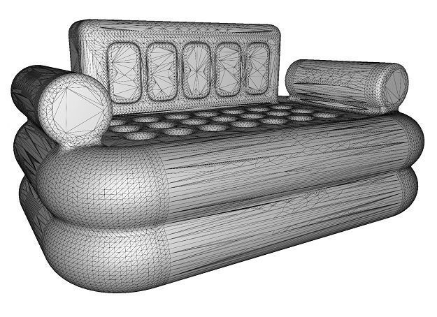 Spectacular Fabric Sofa Low-poly 3D model_2