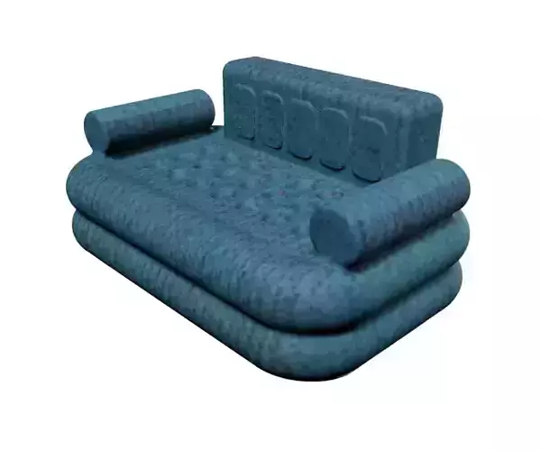 Spectacular Fabric Sofa Low-poly 3D model