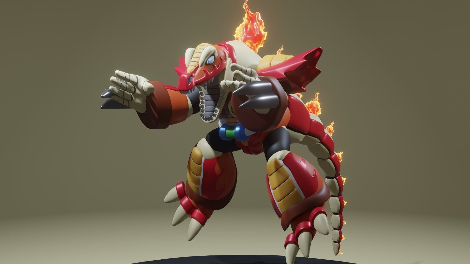 Burn Dinorex 3D print model_4