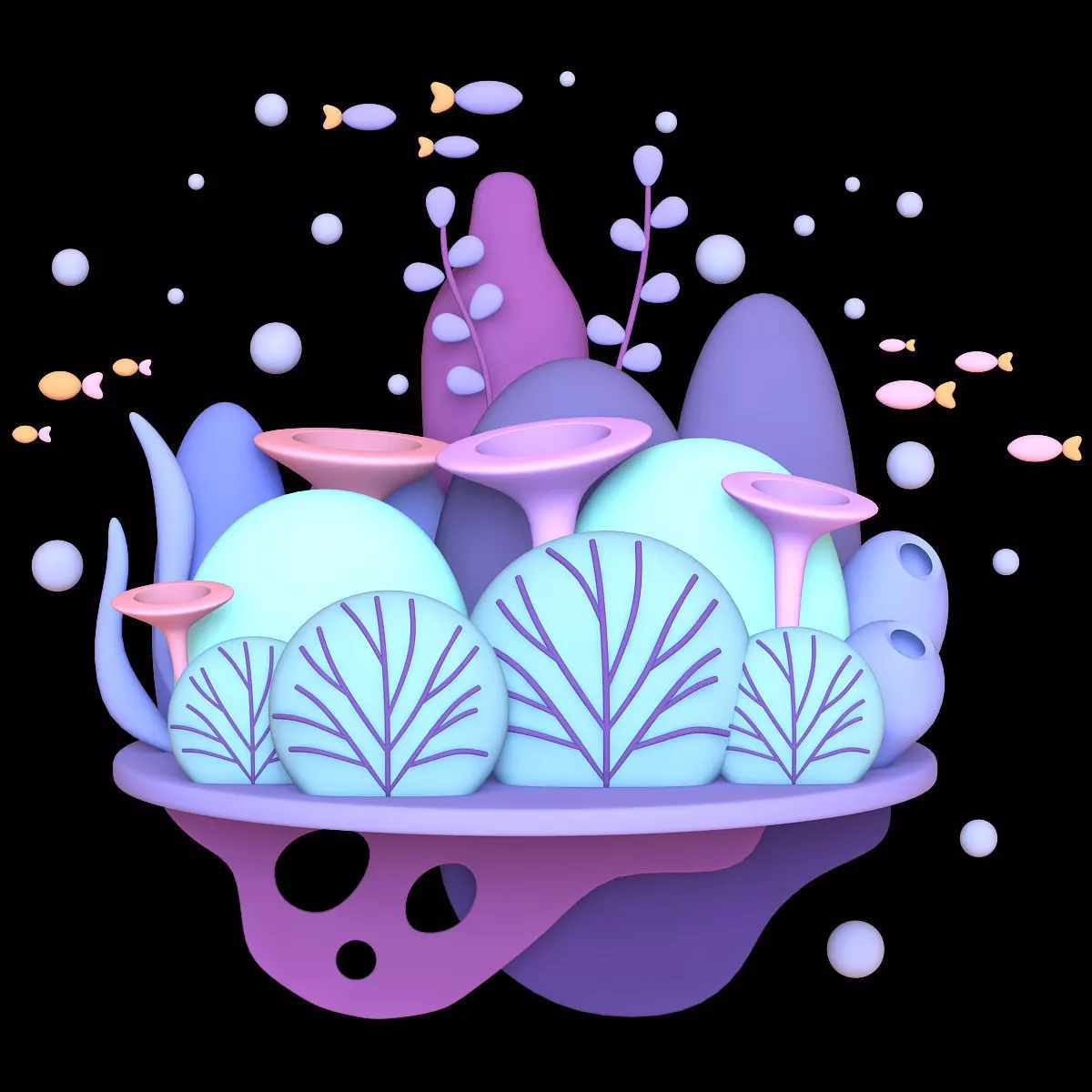 stylized nature 3D model_0