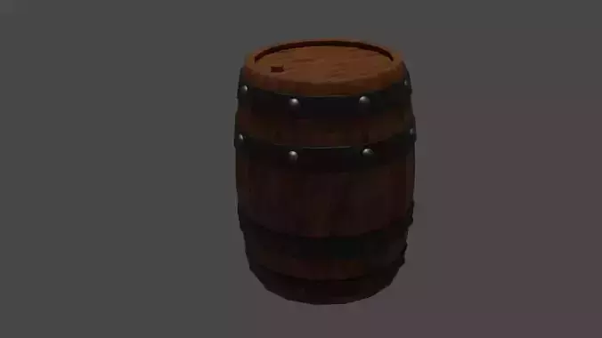 Wooden Barrel 3D model