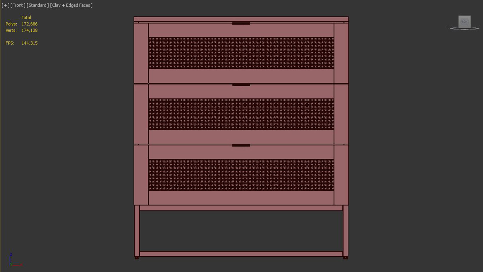 Scandinavian chest of 3 drawers 3D model_4