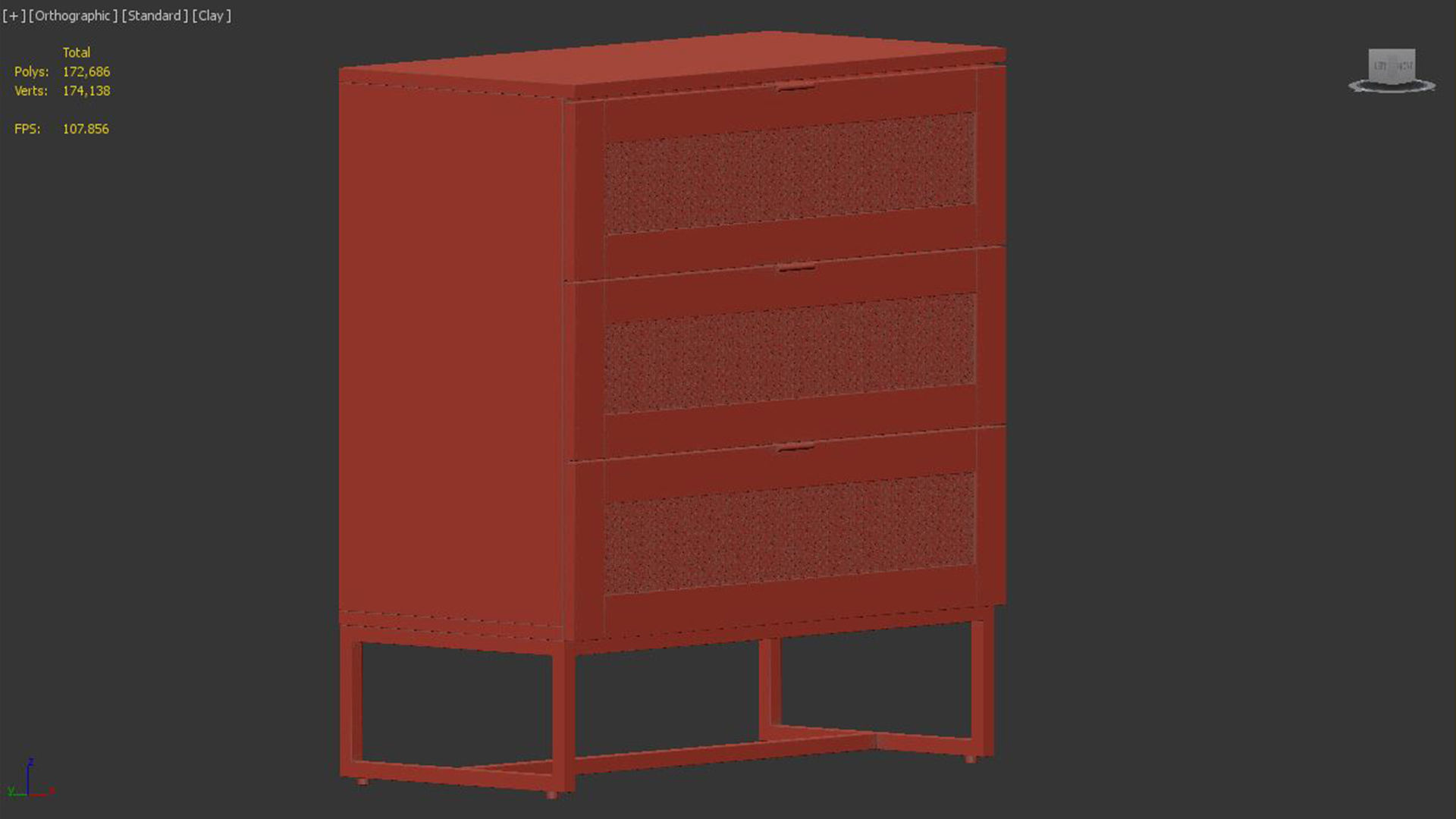 Scandinavian chest of 3 drawers 3D model_5