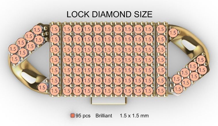 12 MM CUBAN LINK CHAIN 2 ROWS DIAMOND BRACELET OR NECKLACE 3D print model_12