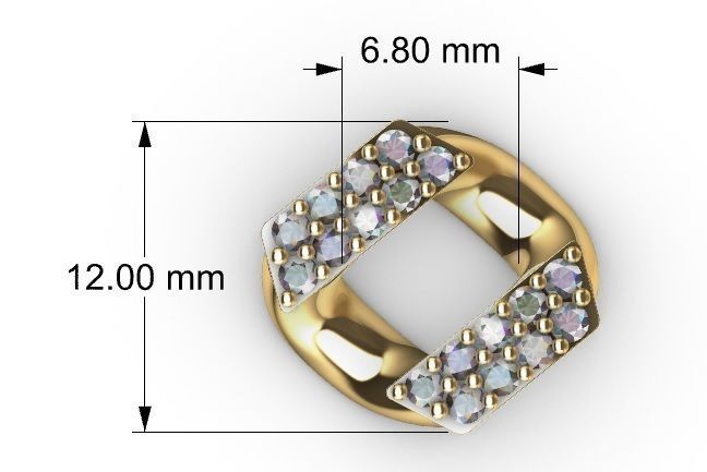 12 MM CUBAN LINK CHAIN 2 ROWS DIAMOND BRACELET OR NECKLACE 3D print model_6