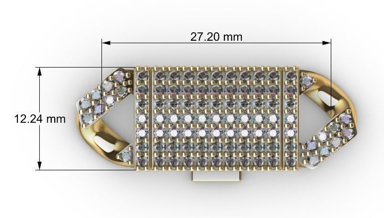 12 MM CUBAN LINK CHAIN 2 ROWS DIAMOND BRACELET OR NECKLACE 3D print model_9