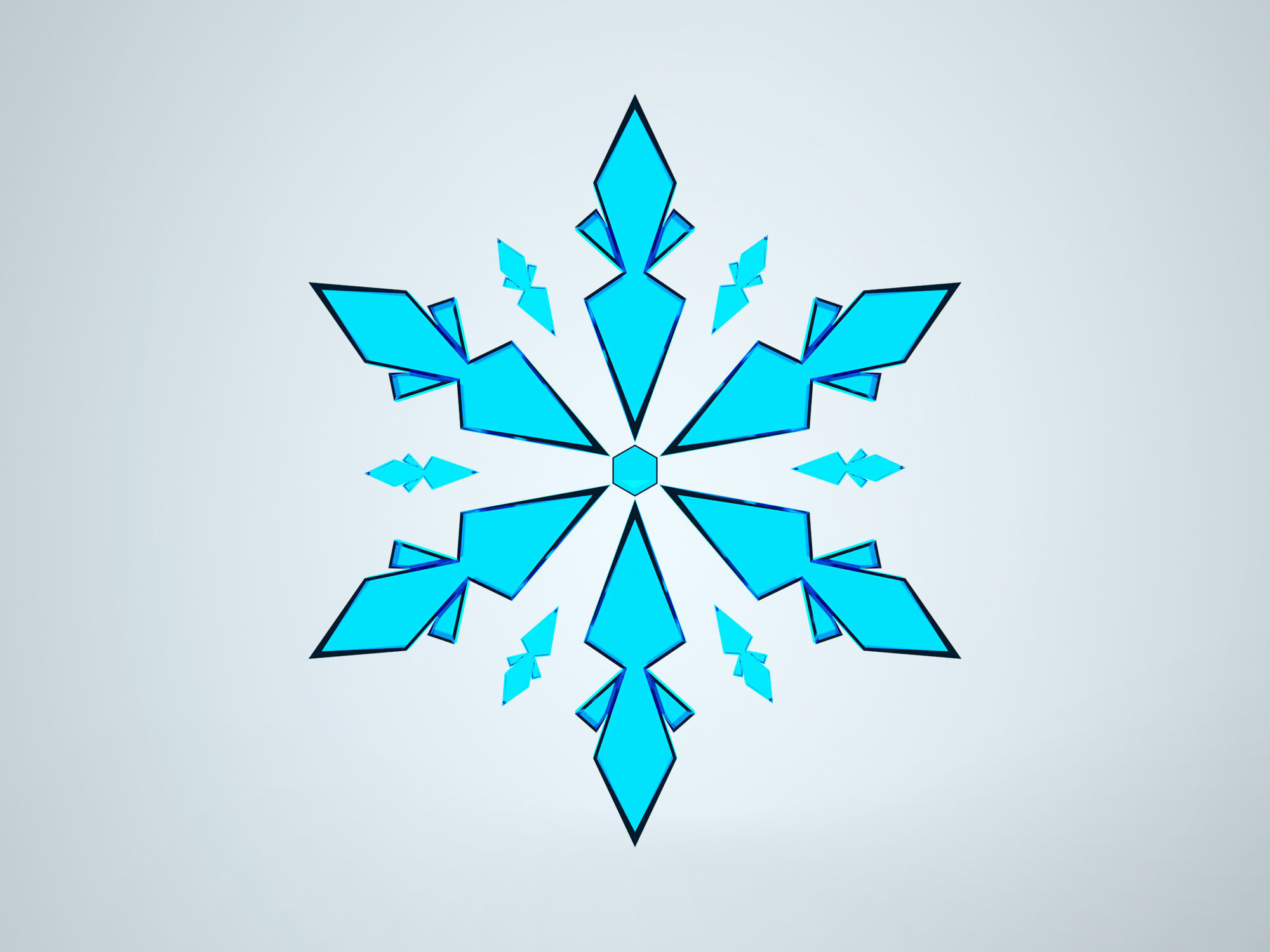 Snowflake winter  3D model_3