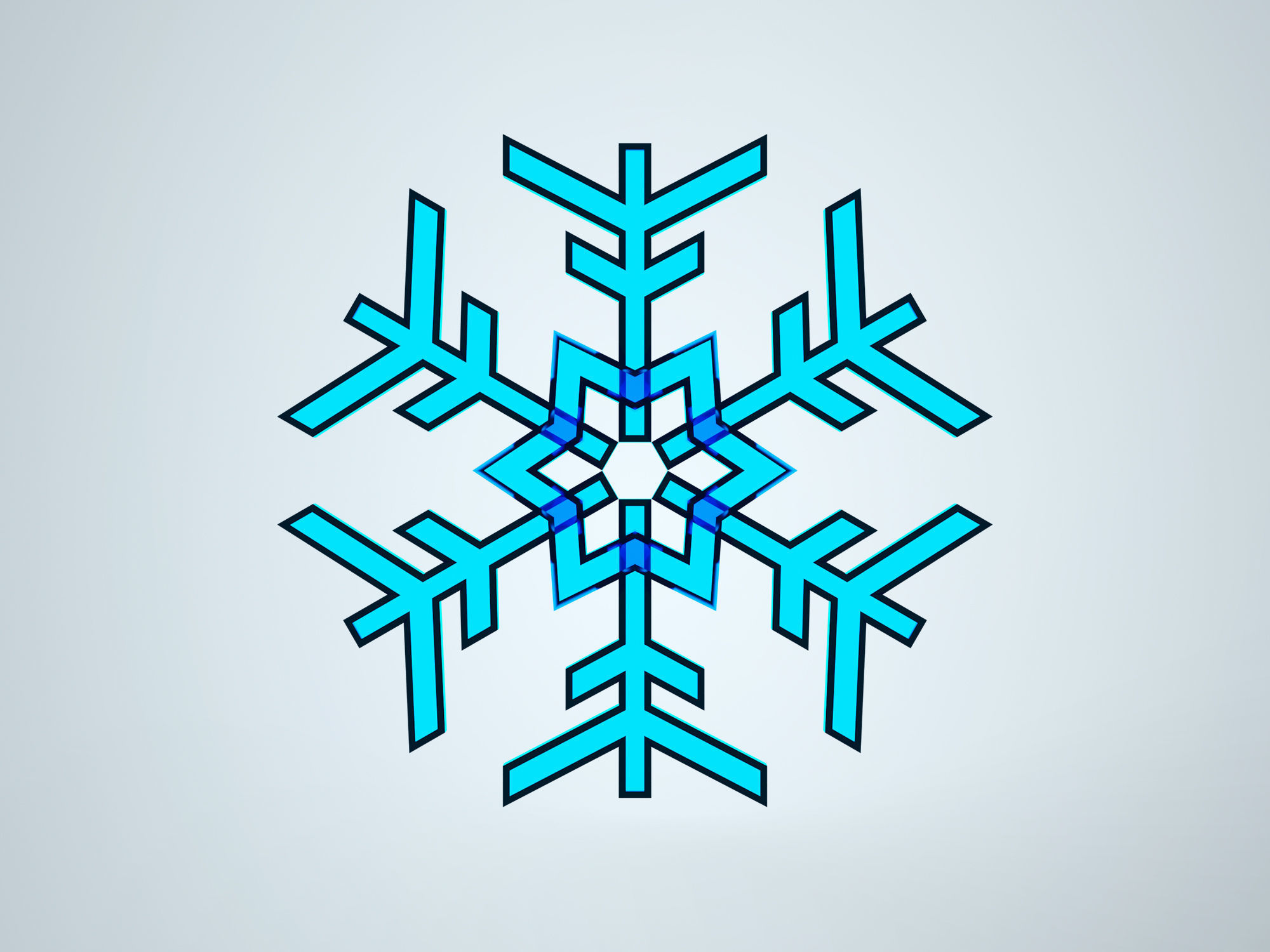 Snowflake winter  3D model_4