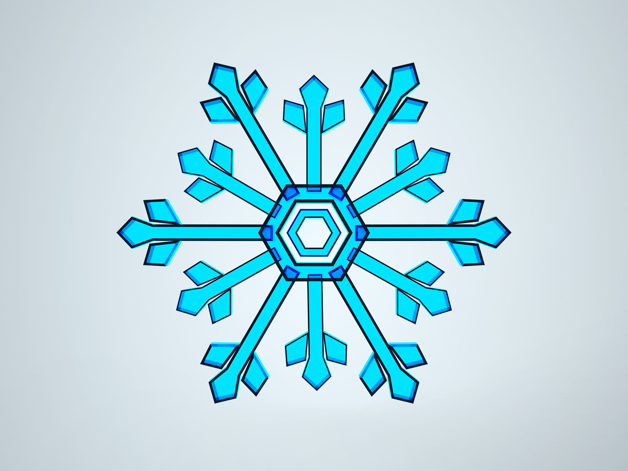Snowflake winter  3D model_6