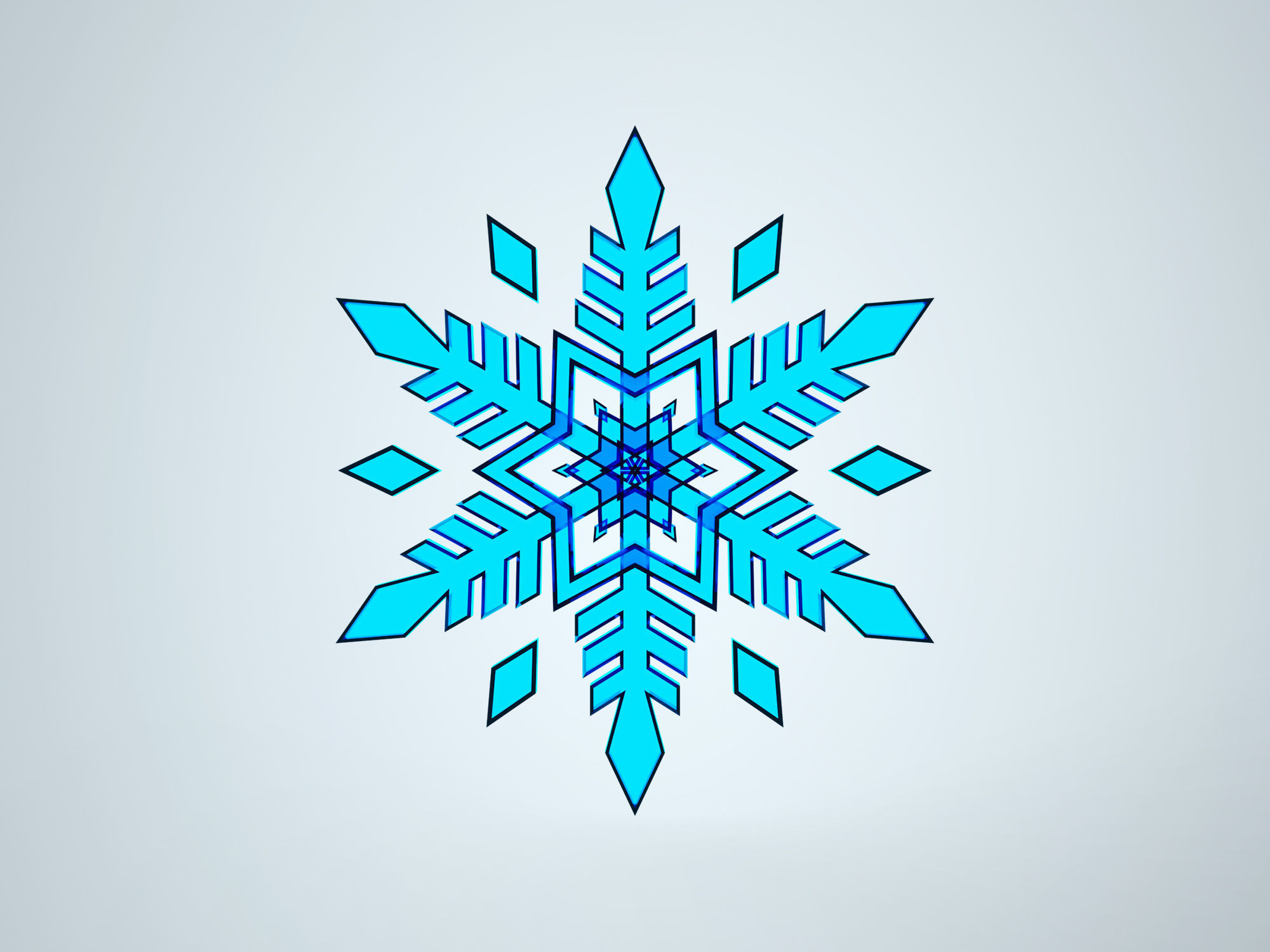 Snowflake winter  3D model_2