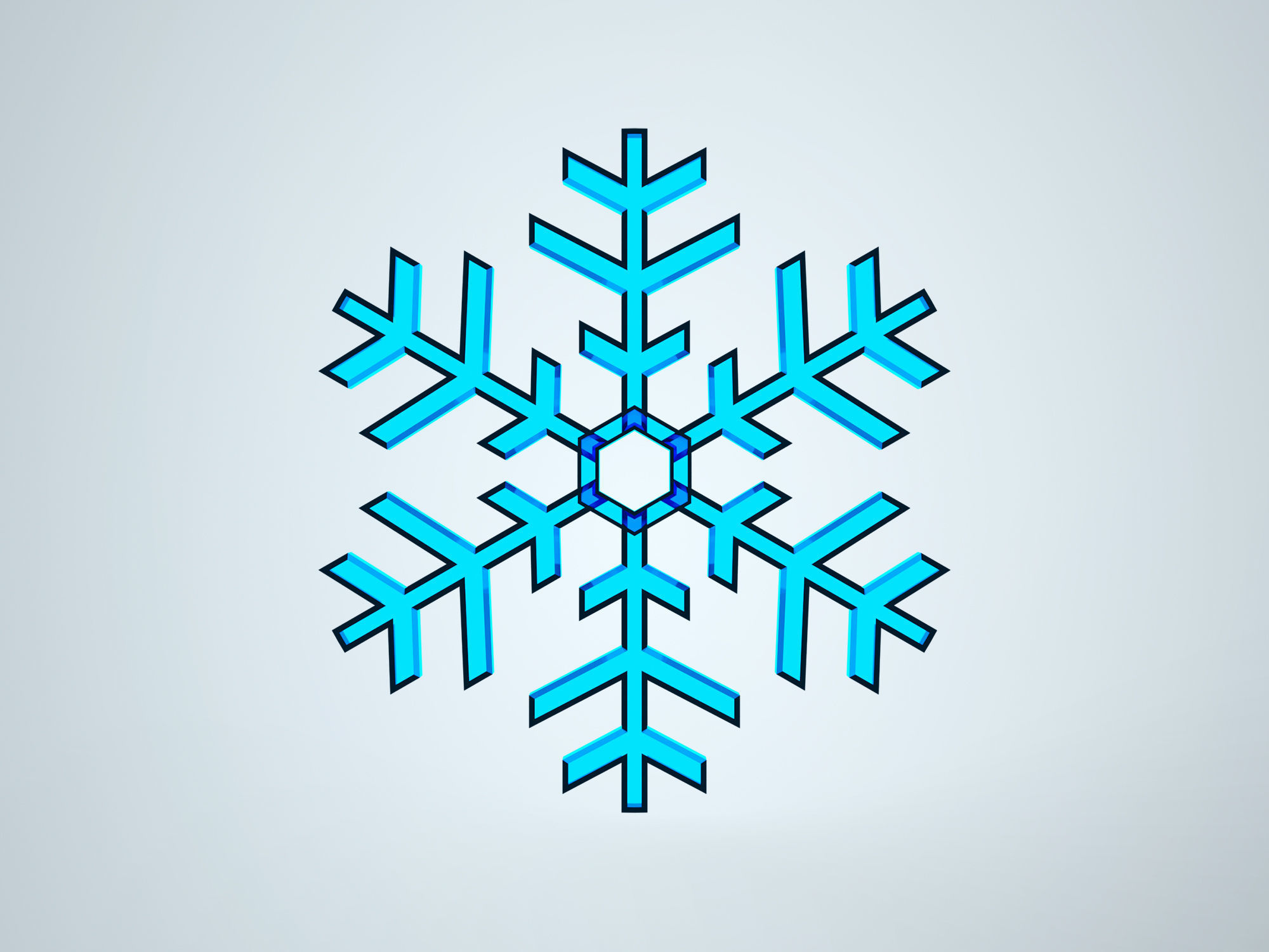Snowflake winter  3D model_5