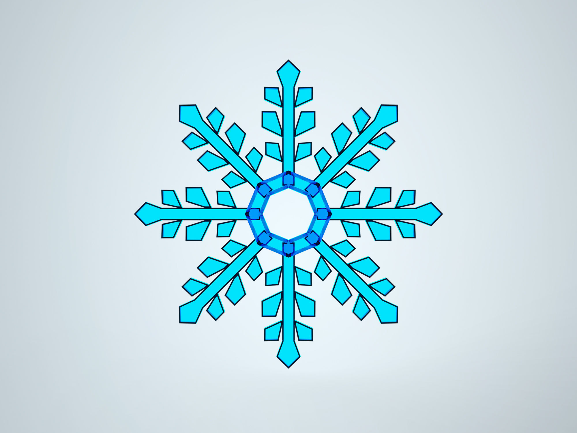 Snowflake winter  3D model_7
