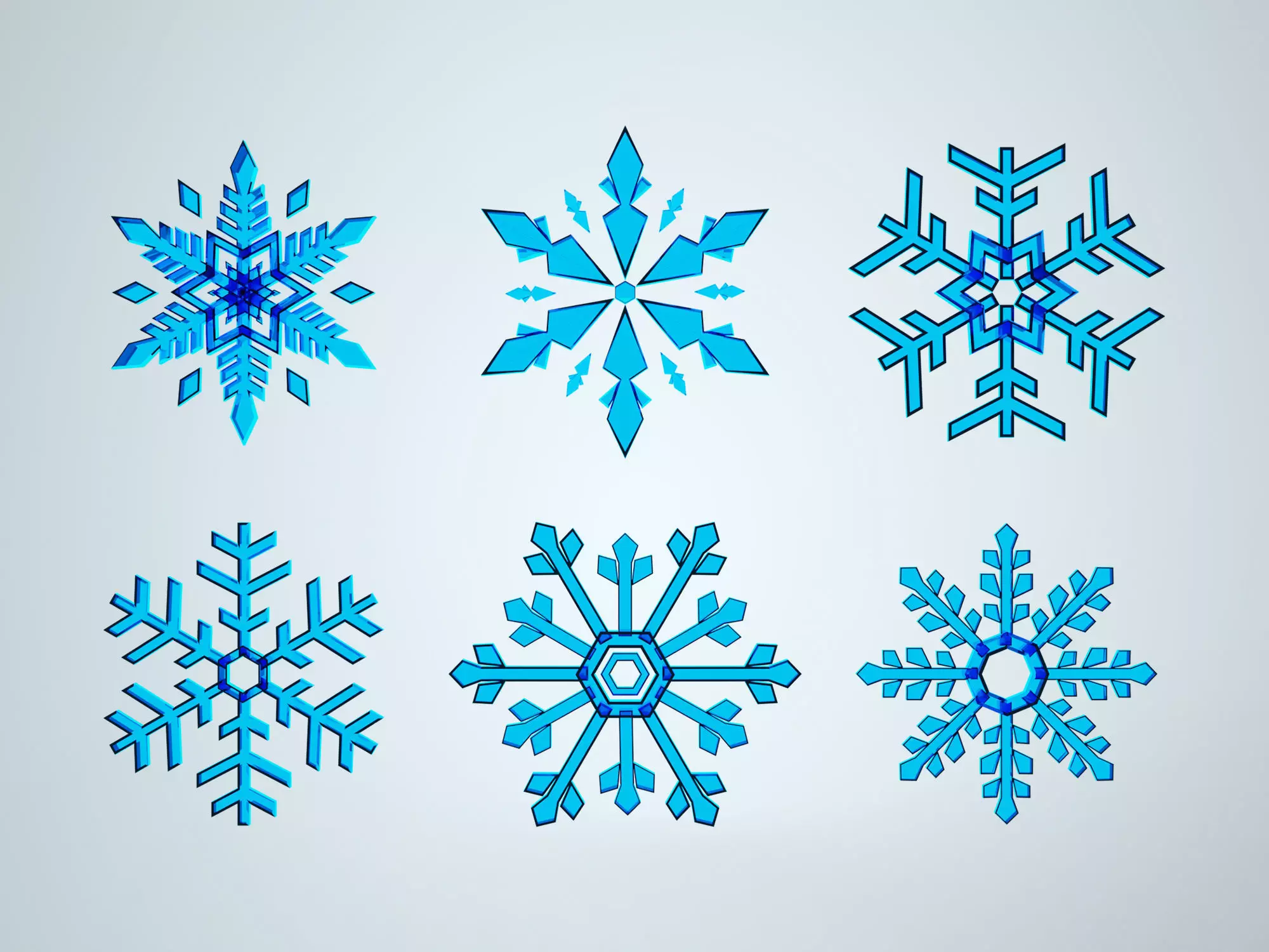 Snowflake winter  3D model_0