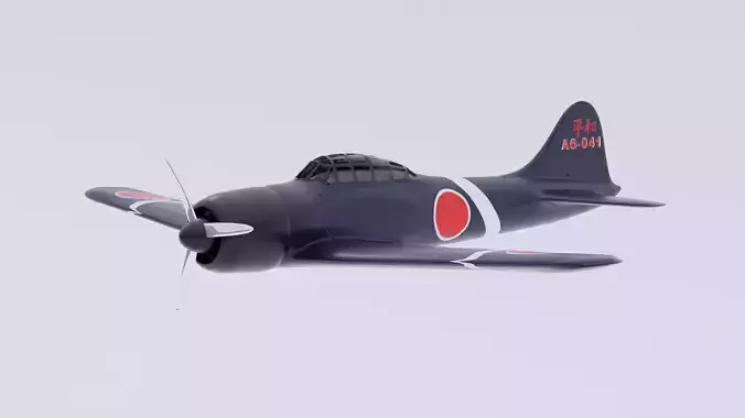 A6M0 - WW2 Japanese Plane  3D model