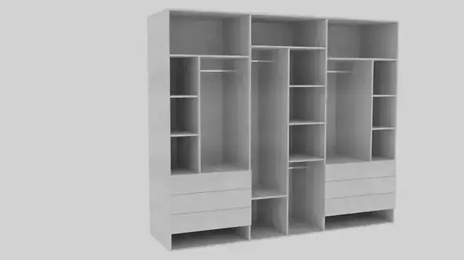 Warderobe for interior empty to fill yourself in style 3D model