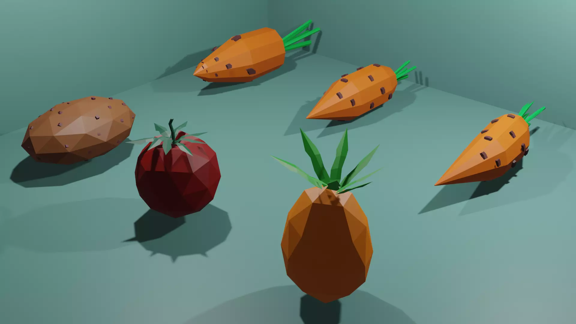 vegetables fruits and in style Free 3D model