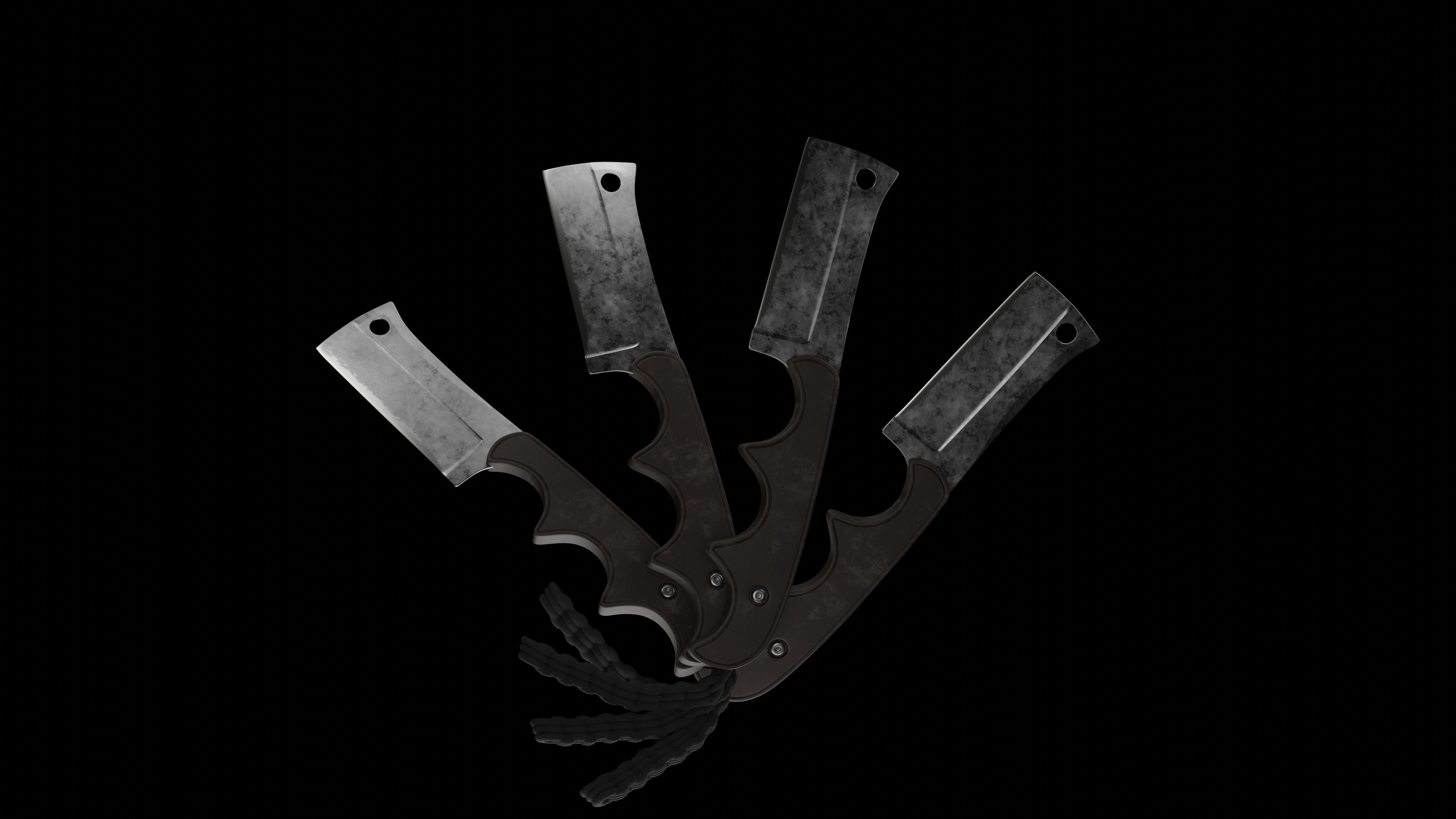 Cleaver Meat Knife Old 3D model_3