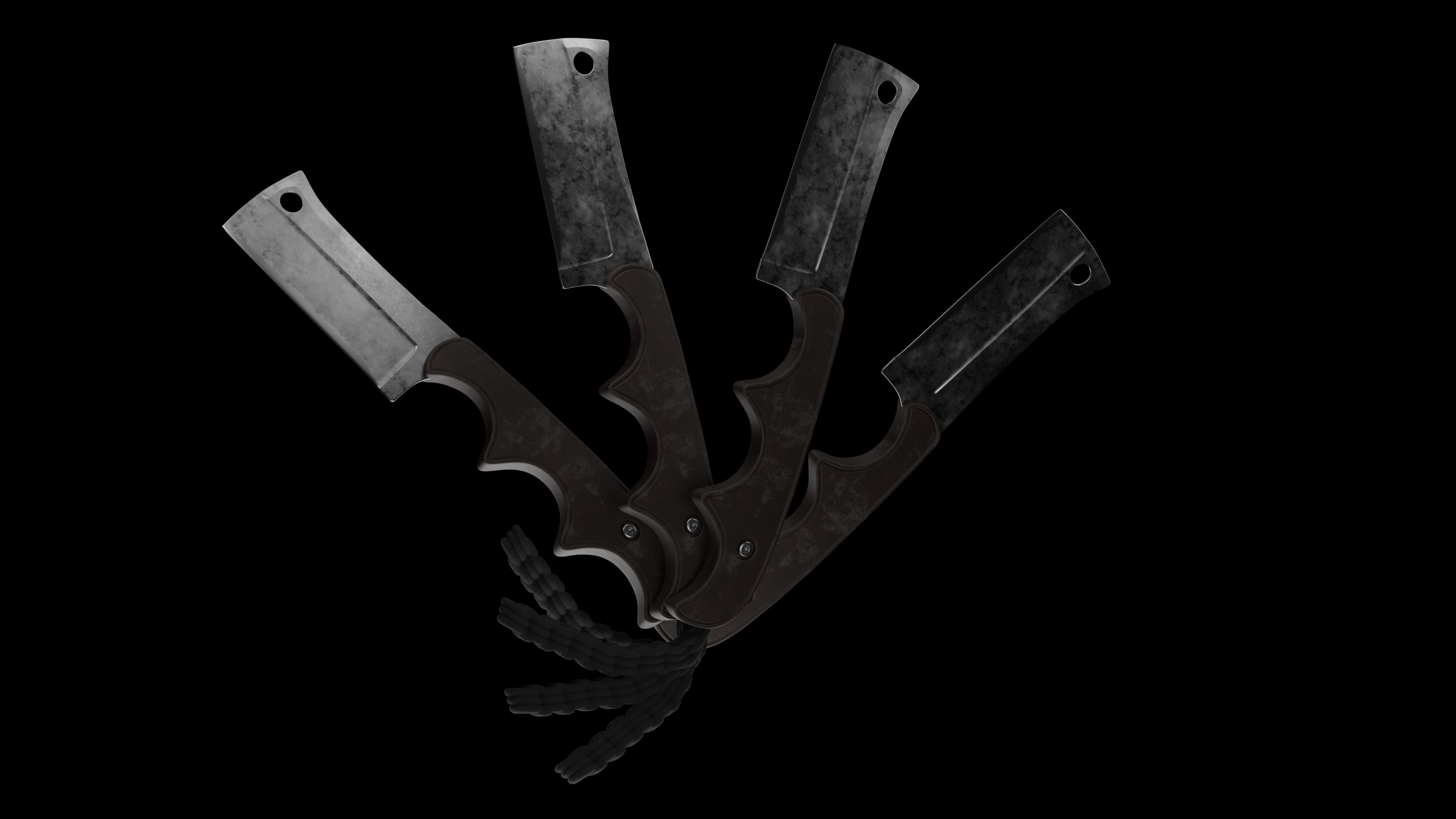 Cleaver Meat Knife Old 3D model_4