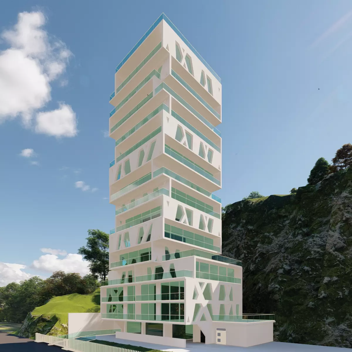 Cube Orange Tower 3D model_0