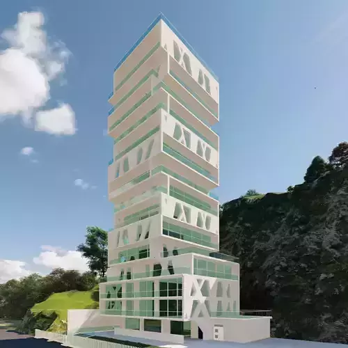 Cube Orange Tower 3D model