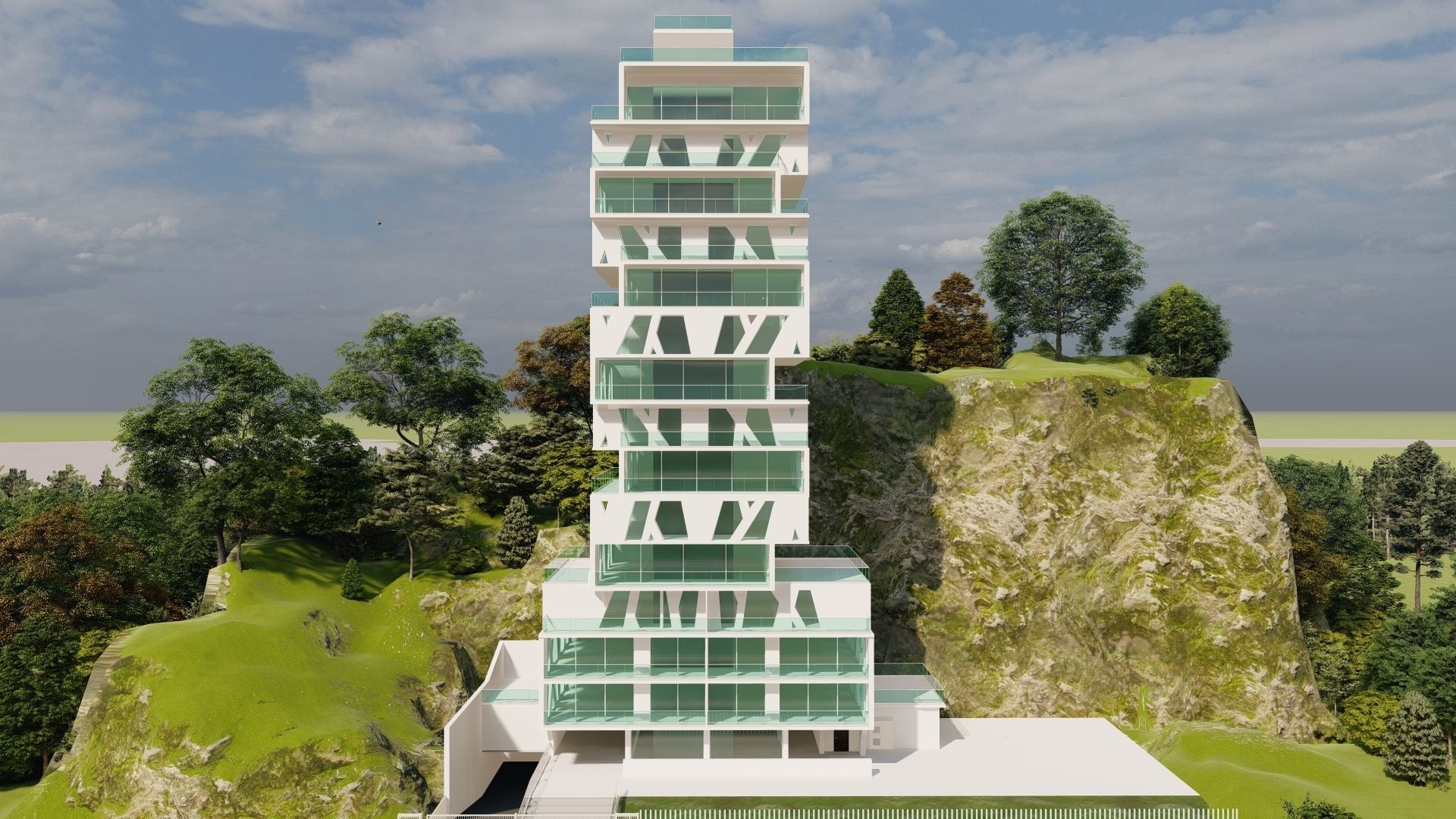 Cube Orange Tower 3D model_4